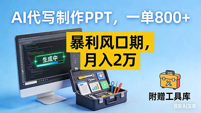 AI代写制作PPT，一单800+， 暴利风口期，月入2万【附工具】-985网创
