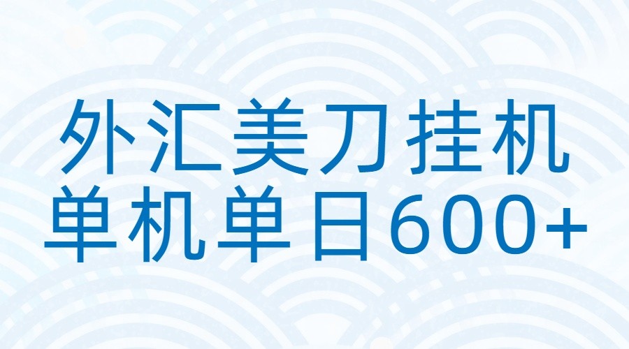 外汇美刀挂机：全自动挂机赚美金，单机600+-985网创