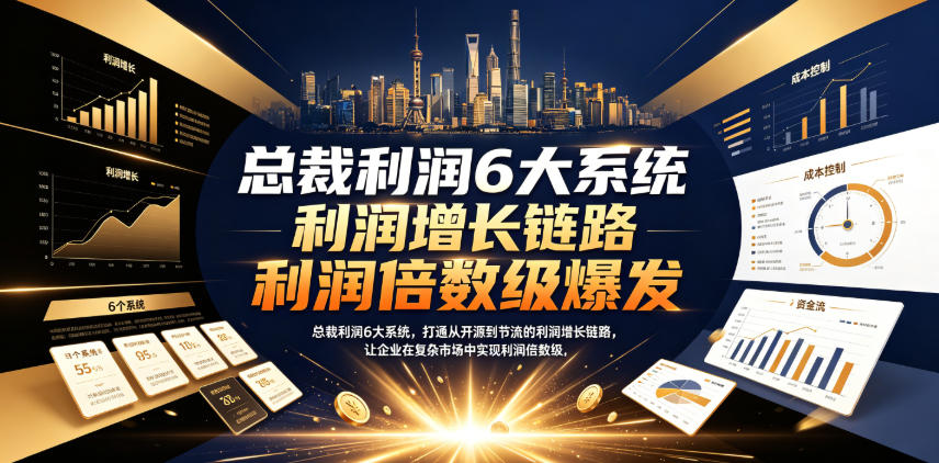 总裁利润6大系统，打通从开源到节流的利润增长链路，让企业在复杂市场中实现利润倍数级爆发-985网创