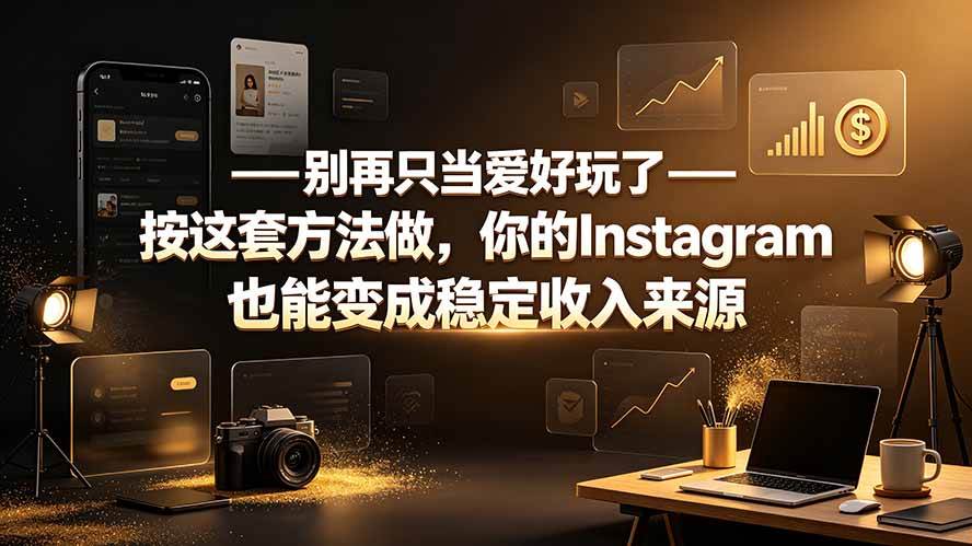 （19591期）别再只当爱好玩了——按这套方法做，你的Instagram也能变成稳定收入来源-985网创