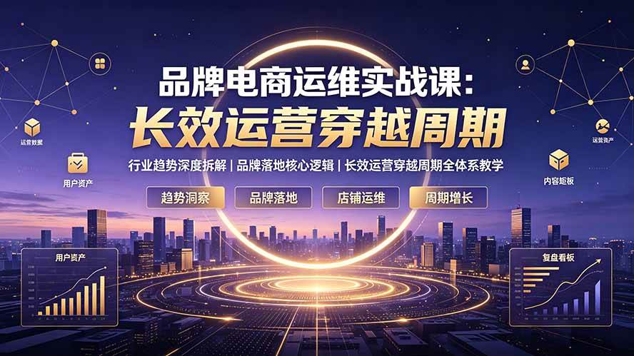 （19340期）品牌电商运维实战课：行业趋势深度拆解｜品牌落地核心逻辑｜长效运营穿越周期全体系教学-985网创