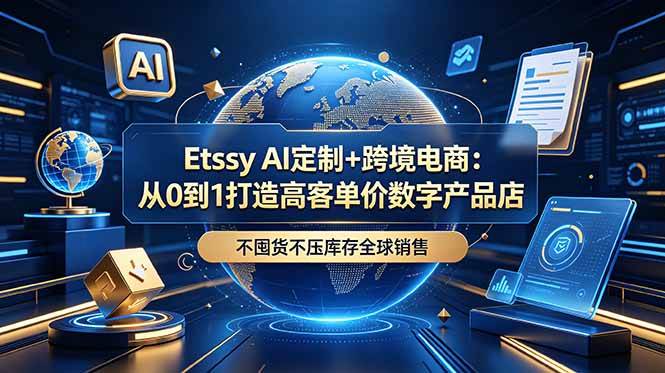 （18974期）Etsy AI定制+跨境电商：从0到1打造高客单价数字产品店，不囤货不压库存全球销售-985网创