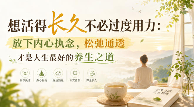 付费文章：想活得长久不必过度用力：放下内心执念，松弛通透才是人生最好的养生之道-985网创