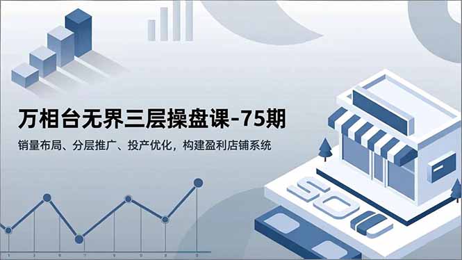 万相台无界三层操盘课-75期，销量布局、分层推广、投产优化，构建盈利店铺系统-985网创