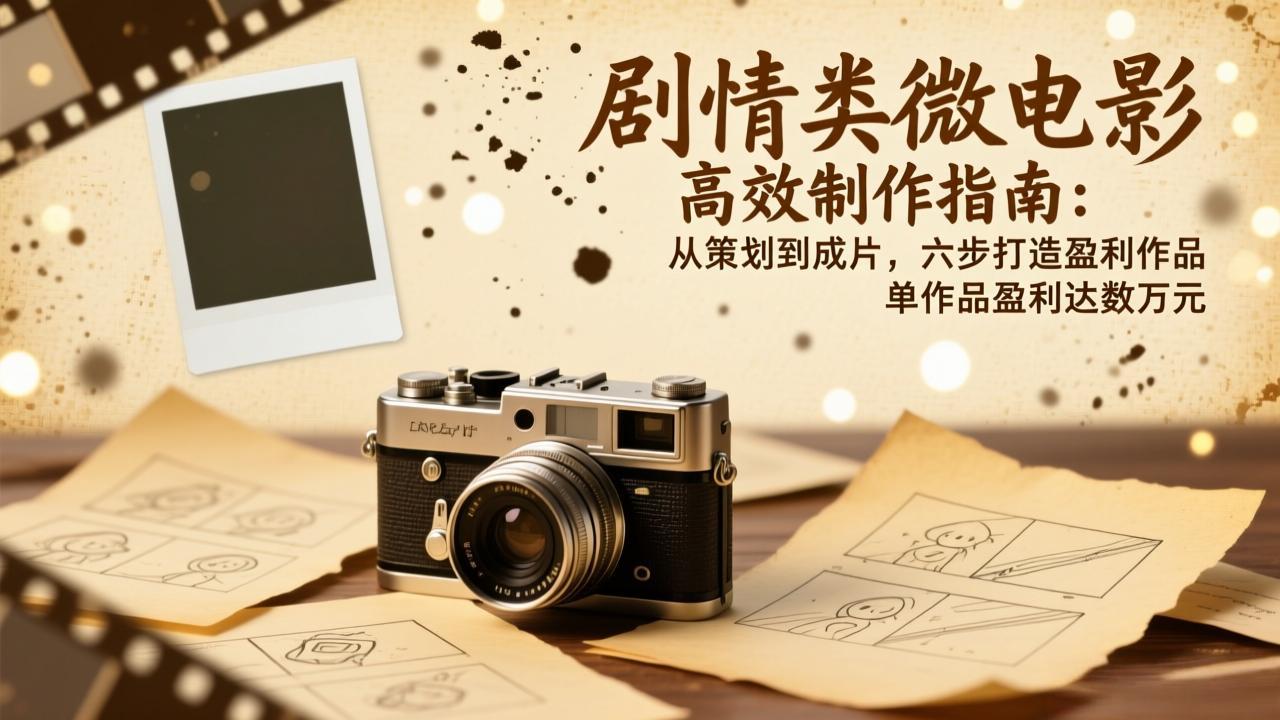 剧情类微电影高效制作指南：从策划到成片，六步打造盈利作品，单作品盈利达数万元-985网创