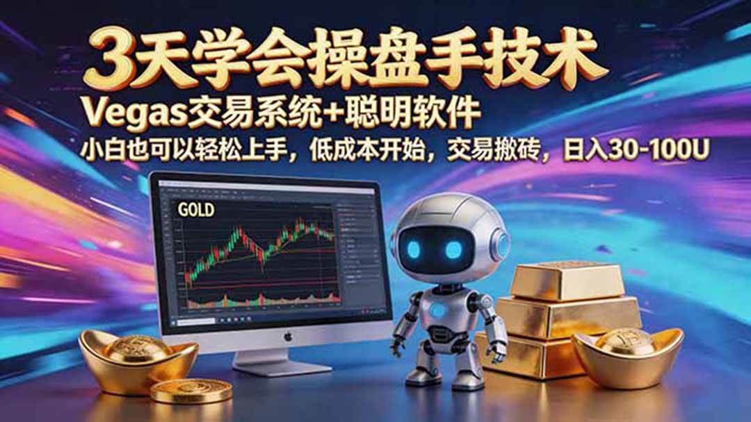 （19005期）三天学会操盘手技术，vegas技术+聪明软件，小白也可以轻松上手，日入500+-985网创