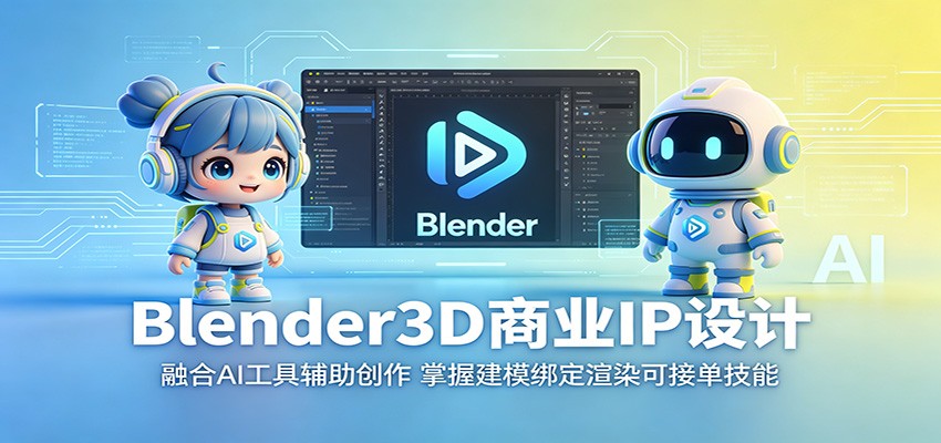 Blender3D商业IP设计：融合AI工具辅助创作，掌握建模绑定渲染可接单技能-985网创