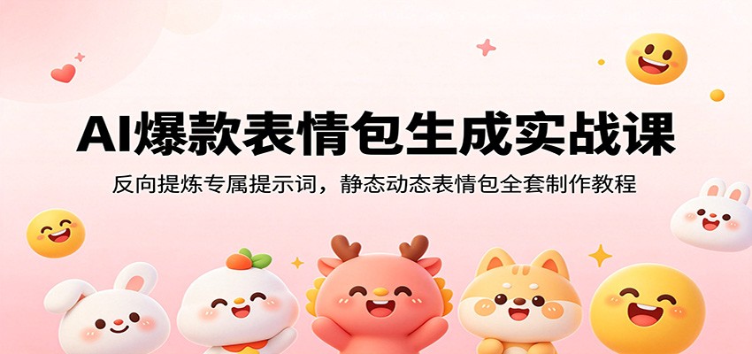 AI爆款表情包生成实战课：反向提炼专属提示词，静态动态表情包全套制作教程-985网创