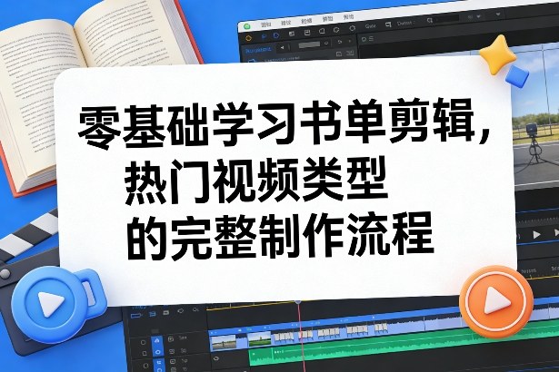 零基础学习书单剪辑，热门视频类型的完整制作流程(更新2026)-985网创