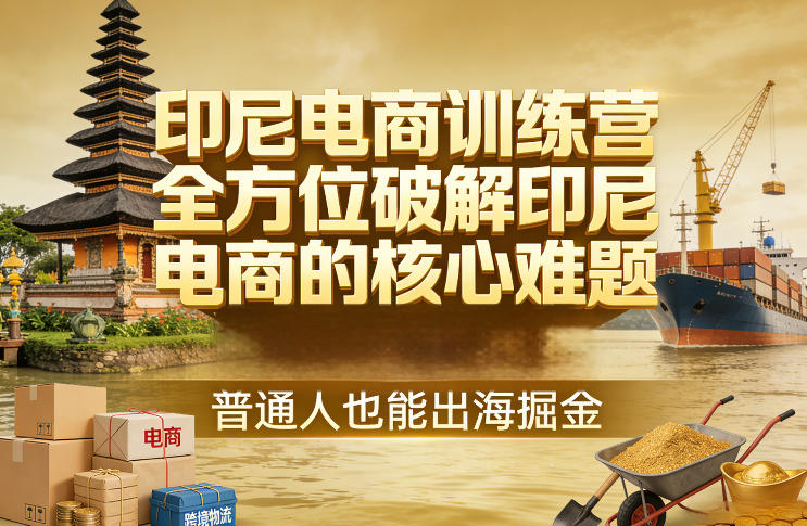印尼电商训练营，全方位破解印尼电商的核心难题，普通人也能出海掘金-985网创