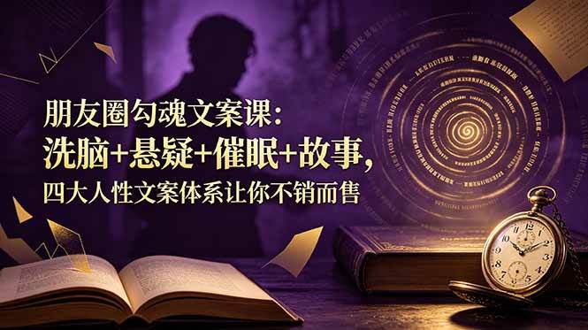 （19054期）朋友圈勾魂文案课：洗脑+悬疑+催眠+故事，四大人性文案体系让你不销而售-985网创