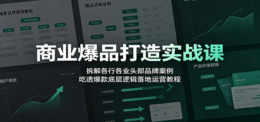 商业爆品打造实战课：拆解各行各业头部品牌案例，吃透爆款底层逻辑落地运营教程-985网创
