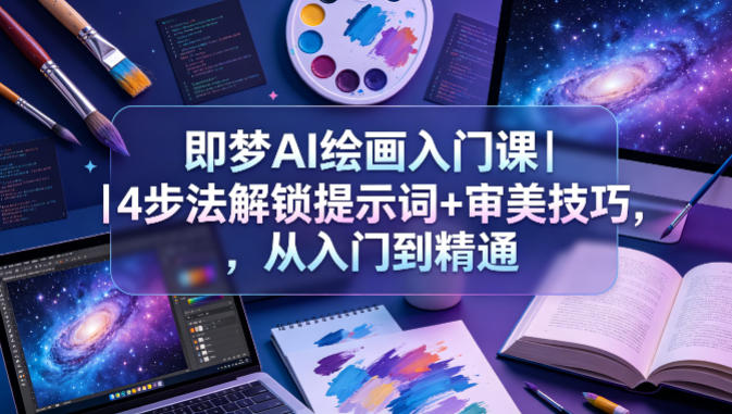 即梦AI绘画入门课｜4步法解锁提示词+审美技巧，从入门到精通-985网创