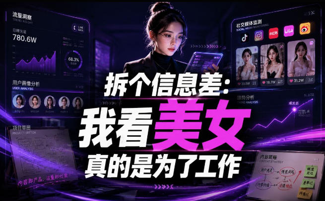 【理直气壮】我给看美女找了一个非常恰当的理由，信息差项目-985网创