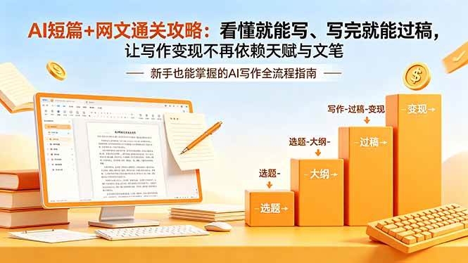 （19655期）AI短篇+网文通关攻略-更新：看懂就能写、写完就能过稿，让写作变现不再依赖天赋与文笔-985网创