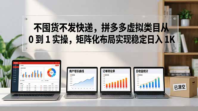 不囤货不发快递，拼多多虚拟类目从 0 到 1 实操，矩阵化布局实现稳定日入 1K-985网创