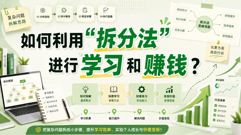 付费文章：如何利用“拆分法”进行学习和賺钱？-985网创