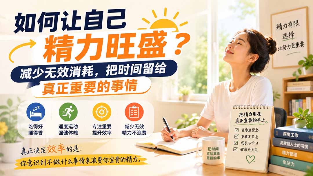 付费文章：如何让自己精力旺盛？减少无效消耗，把时间留给真正重要的事情-985网创