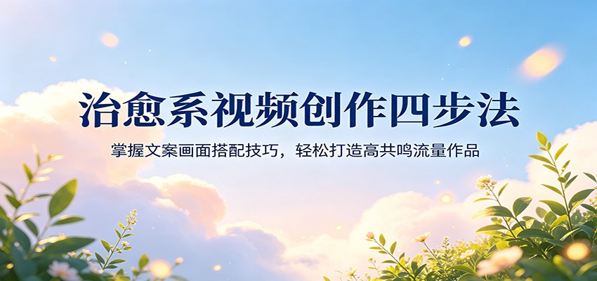 治愈系视频创作四步法：掌握文案画面搭配技巧，轻松打造高共鸣流量作品-985网创