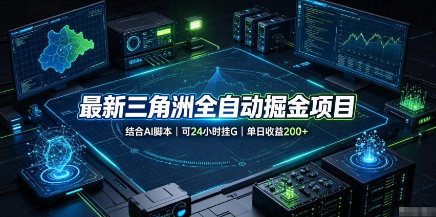 最新三角洲全自动掘金项目，结合AI脚本，可24小时挂G，单日收益200+【揭秘】-985网创
