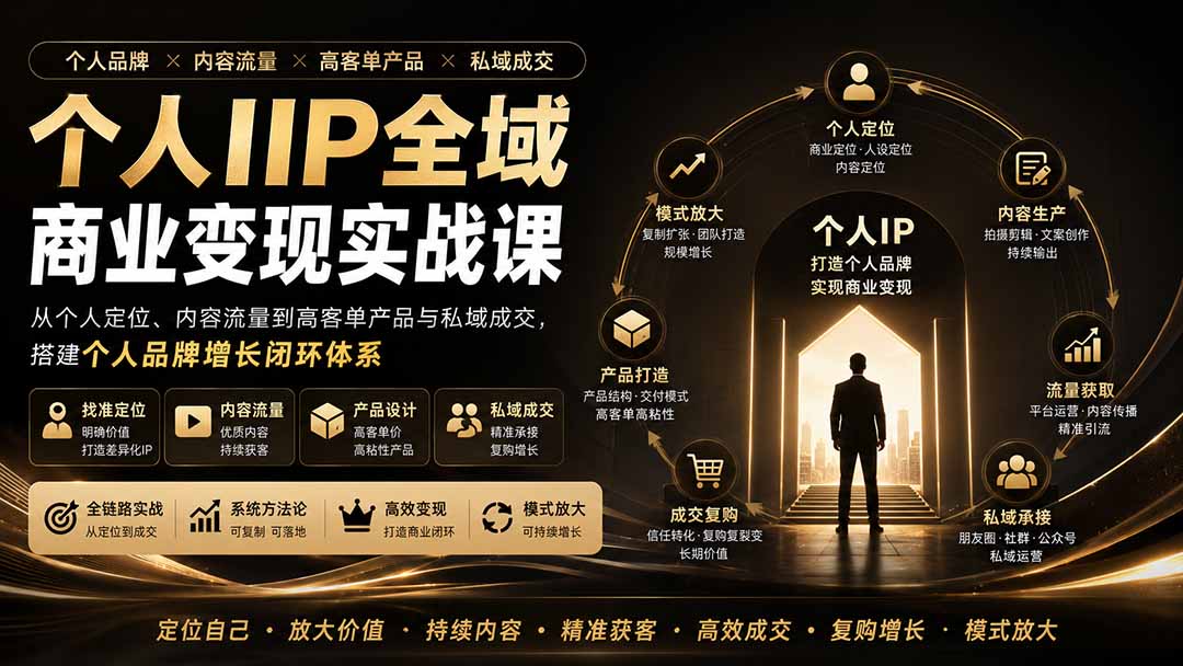 个人IP全域商业变现实战课 (无水印-985网创
