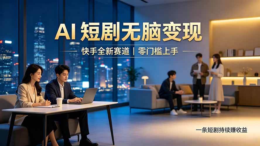 （19577期）别乱找副业了，快手 AI 短剧零门槛长久被动增收-985网创