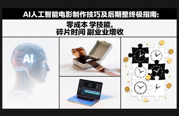 AI人工智能电影制作技巧及后期完整终极指南：零成本学技能，碎片时间副业增收-985网创