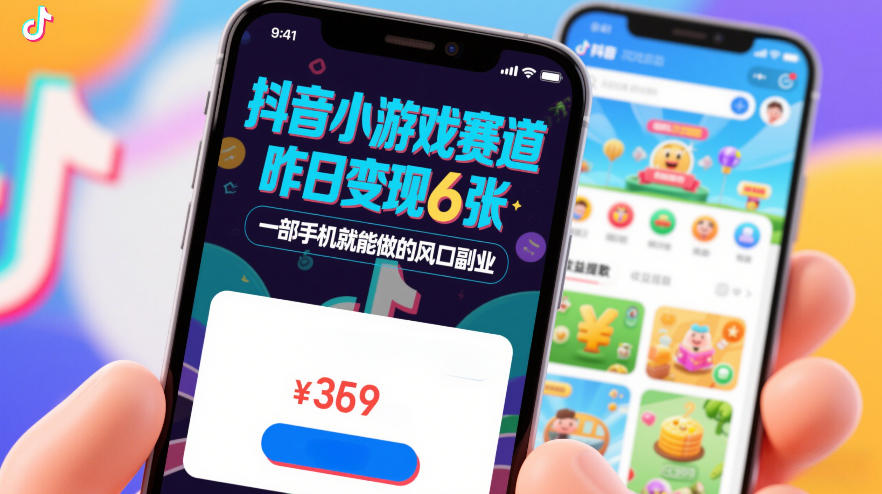 抖音小游戏赛道，昨日变现600+，零基础一部手机就能做的风口副业【揭秘】-985网创