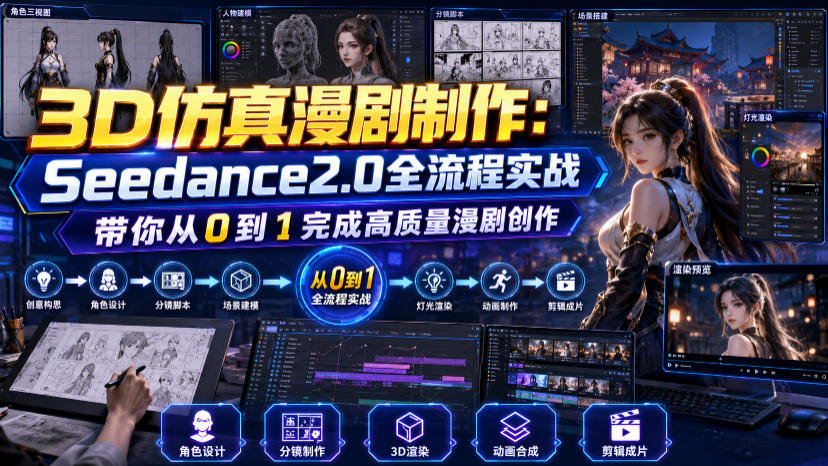 3D仿真漫剧制作：Seedance2.0全流程实战，带你从0到1完成高质量漫剧创作-985网创