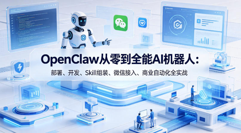 OpenClaw从零到全能AI机器人：部署、开发、Skill组装、微信接入、商业自动化全实战-985网创