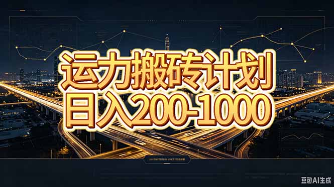 运力搬砖，风口项目。当日收益稳定200-1000。 每天仅需一小时，新人轻松上手。-985网创