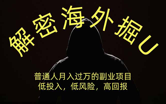解密海外掘U，普通人月入过万的副业项目，低投入、低风险高回报，没有之一-985网创