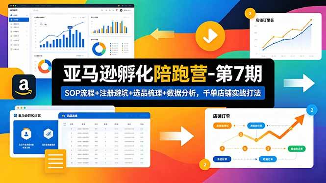 （18752期）亚马逊孵化陪跑营-第7期：SOP流程+注册避坑+选品梳理+数据分析，千单店铺实战打法-985网创