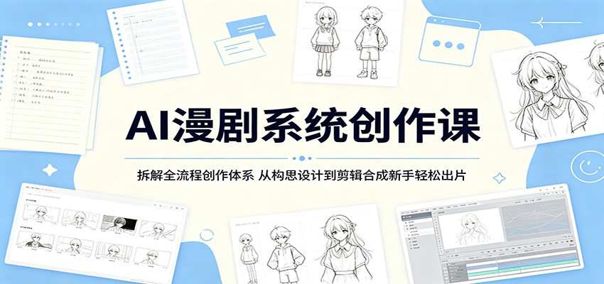 AI漫剧系统创作课：拆解全流程创作体系，从构思设计到剪辑合成新手轻松出片-985网创