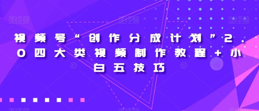 视频号“创作分成计划”2.0四大类视频制作教程+小白五技巧【揭秘】-985网创