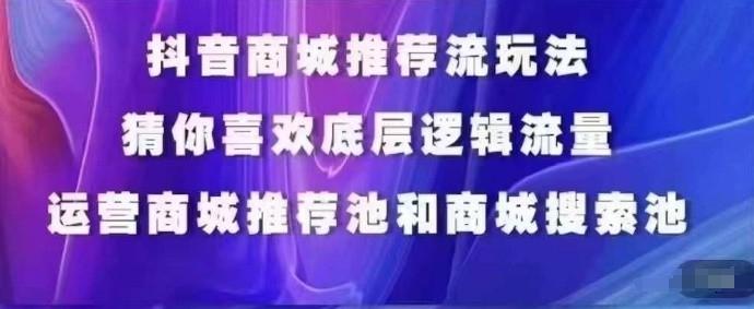 抖音商城运营课程，猜你喜欢入池商城搜索商城推荐人群标签覆盖-985网创