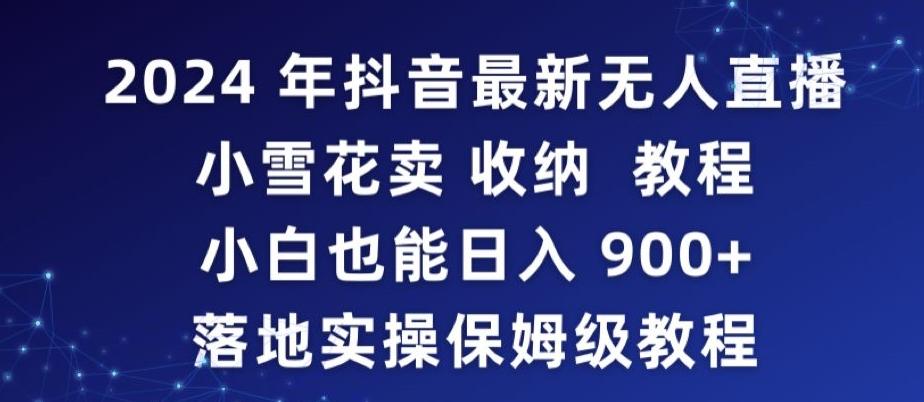 2024年抖音最新无人直播小雪花卖收纳教程，小白也能日入900+落地实操保姆级教程【揭秘】-985网创