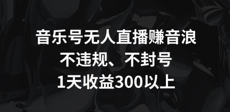 音乐号无人直播赚音浪，不违规、不封号，1天收益300+【揭秘】-985网创