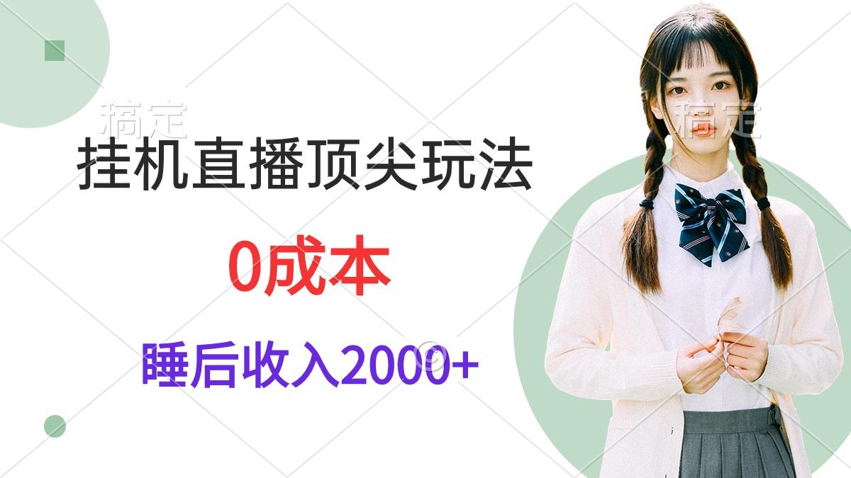 (9715期)挂机直播顶尖玩法，睡后日收入2000+、0成本，视频教学-985网创