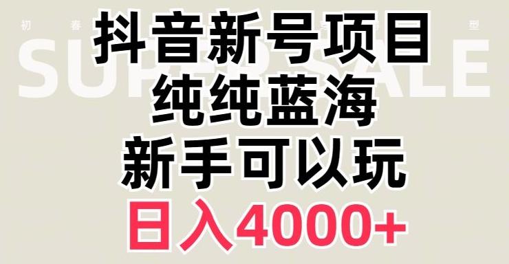 抖音蓝海赛道，必须是新账号，日入4000+【揭秘】-985网创