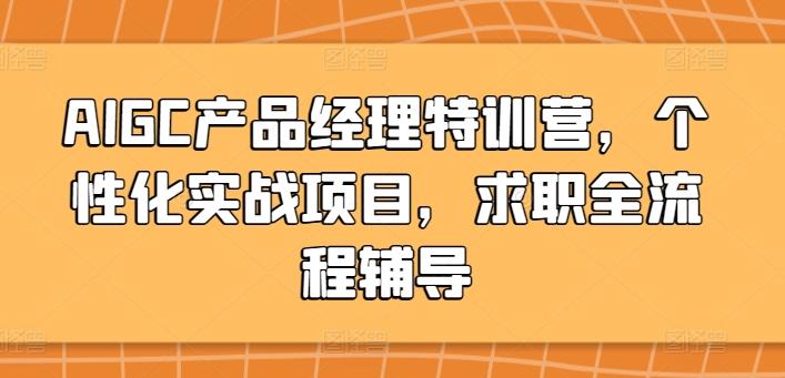 AIGC产品经理特训营，个性化实战项目，求职全流程辅导-985网创
