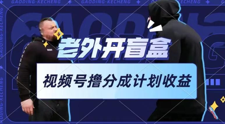 老外开盲盒视频，撸视频号分成计划收益，每天只需一小时，新手小白轻松上手【揭秘】-985网创