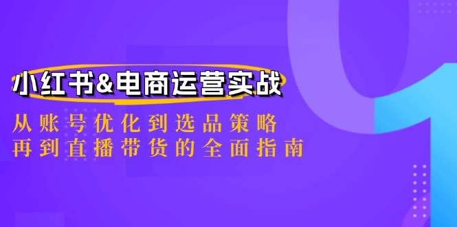 小红书&电商运营实战：从账号优化到选品策略，再到直播带货的全面指南-985网创
