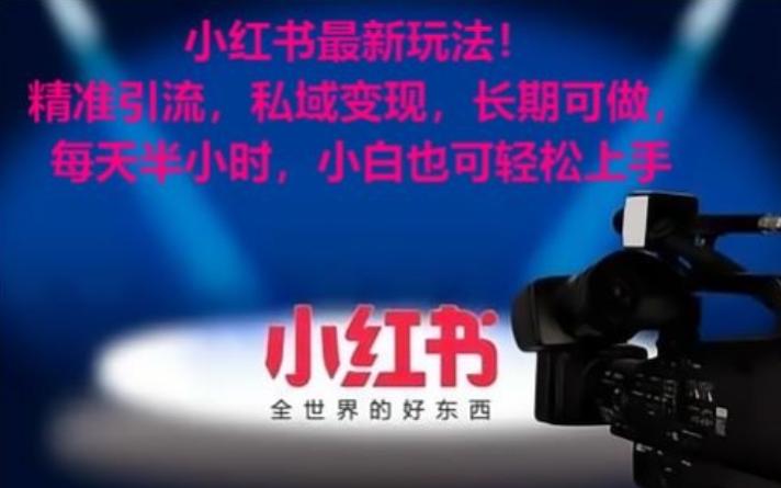 小红书最新玩法！精准引流，私域变现，长期可做，每天半小时，小白也可轻松上手【揭秘】-985网创