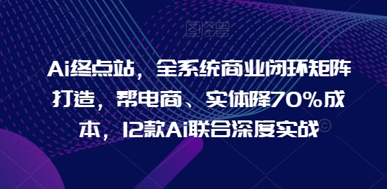Ai终点站，全系统商业闭环矩阵打造，帮电商、实体降70%成本，12款Ai联合深度实战【0906更新】-985网创