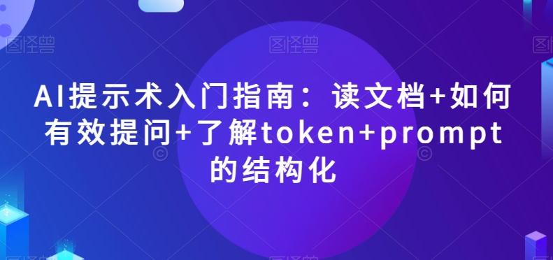 AI提示术入门指南：读文档+如何有效提问+了解token+prompt的结构化【揭秘】-985网创