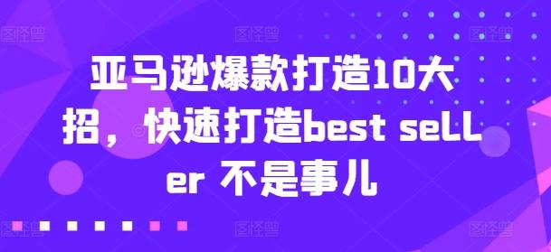 亚马逊爆款打造10大招，快速打造best seller 不是事儿-985网创