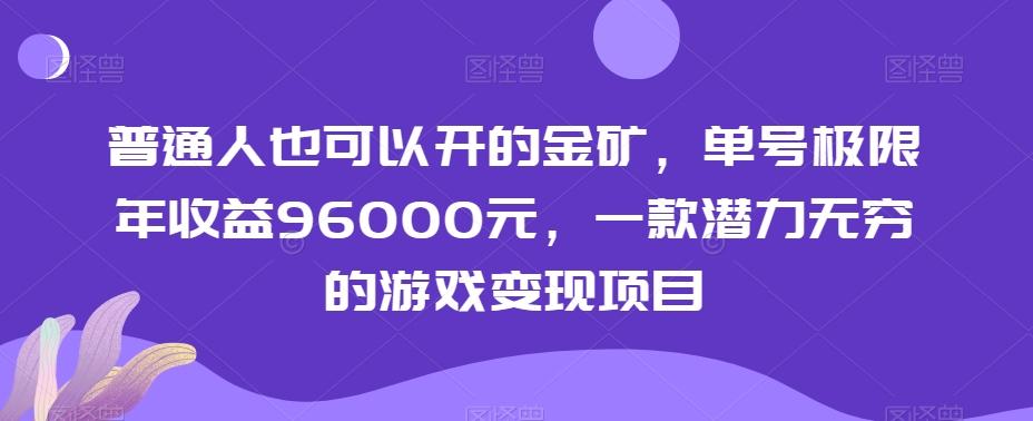 普通人也可以开的金矿，单号极限年收益96000元，一款潜力无穷的游戏变现项目【揭秘】-985网创