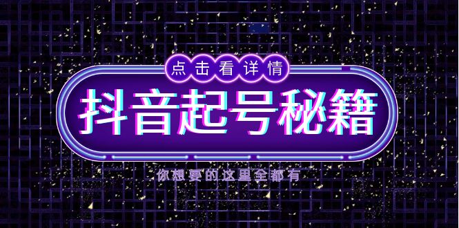 抖音起号秘籍，掌握抖音算法与鱼塘玩法，快速获取流量，打造爆款直播间-985网创