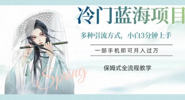 冷门蓝海项目，操作简单，小白3分钟上手，多种引流方式，保姆式全流程教学【揭秘】-985网创